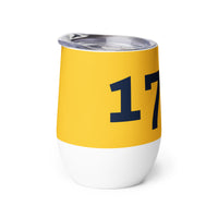 Load image into Gallery viewer, 1776 Yellow/Navy Wine Tumbler
