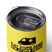 Load image into Gallery viewer, Play Stupid Games, Win Stupid Prizes Wine Tumbler YW BKG
