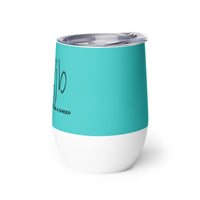 Load image into Gallery viewer, Let&#39;s Go B.... F*JB Script Wine Tumbler Aqua

