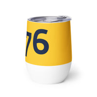 Load image into Gallery viewer, 1776 Yellow/Navy Wine Tumbler
