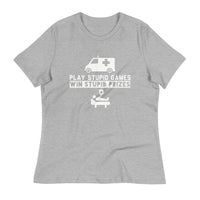 Load image into Gallery viewer, Play Stupid Games, Win Stupid Prizes Women&#39;s Relaxed T-Shirt - WG
