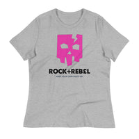 Load image into Gallery viewer, Rock+Reb£llion Cracked Mask Fucsia Women&#39;s Relaxed T-Shirt
