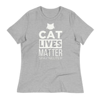 Load image into Gallery viewer, Cat Lives Matter Blanco Women&#39;s Relaxed T-Shirt
