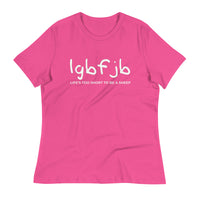 Load image into Gallery viewer, Let&#39;s Go B.... F*JB Kid Script Blanco Women&#39;s Relaxed T-Shirt
