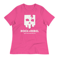 Load image into Gallery viewer, Rock+Reb£llion Cracked Mask Blanco Women&#39;s Relaxed T-Shirt
