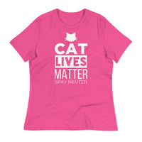Load image into Gallery viewer, Cat Lives Matter Blanco Women&#39;s Relaxed T-Shirt
