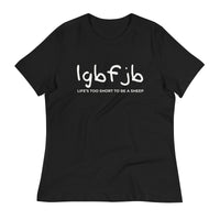 Load image into Gallery viewer, Let&#39;s Go B.... F*JB Kid Script Blanco Women&#39;s Relaxed T-Shirt
