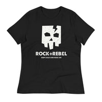 Load image into Gallery viewer, Rock+Reb£llion Cracked Mask Blanco Women&#39;s Relaxed T-Shirt
