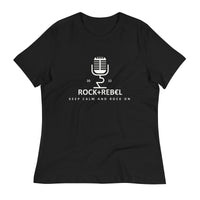 Load image into Gallery viewer, Rock+Reb£llion Retro Mic Blanco Women&#39;s Relaxed T-Shirt
