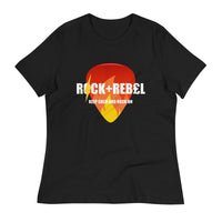 Load image into Gallery viewer, Rock+Reb£llion Flaming Pick Blanco Women&#39;s Relaxed T-Shirt
