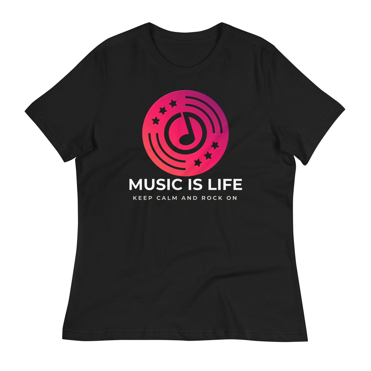 Rock+Reb£llion Music Is Life Blanco Women's Relaxed T-Shirt