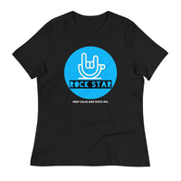 Load image into Gallery viewer, Rock Star Azul Blanco Women&#39;s Relaxed T-Shirt
