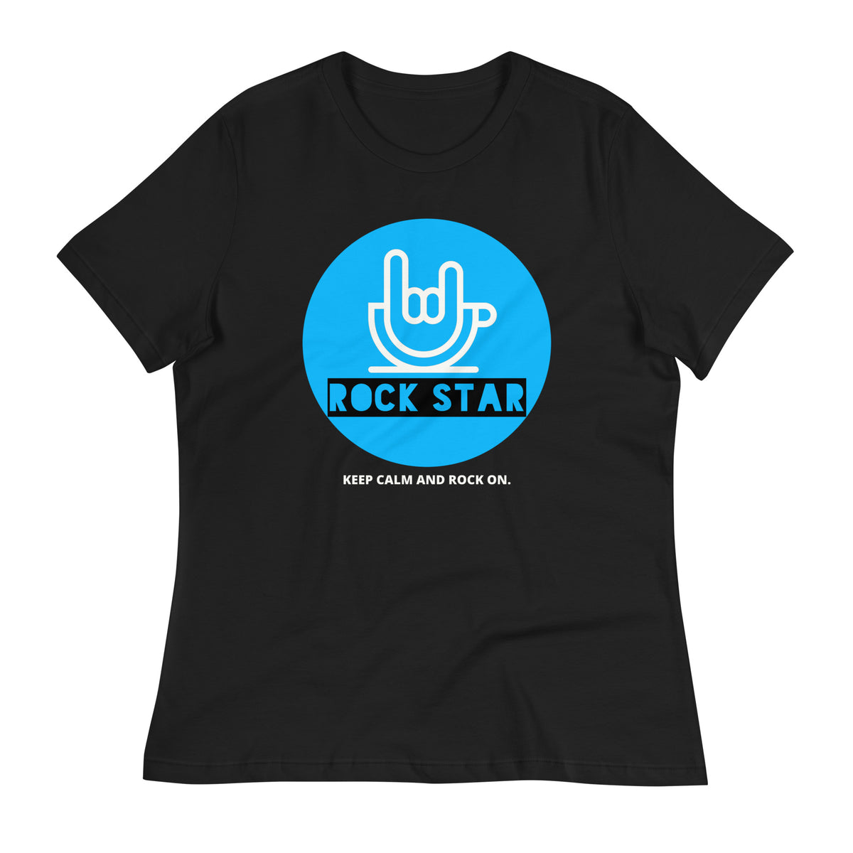 Rock Star Azul Blanco Women's Relaxed T-Shirt