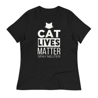 Load image into Gallery viewer, Cat Lives Matter Blanco Women&#39;s Relaxed T-Shirt
