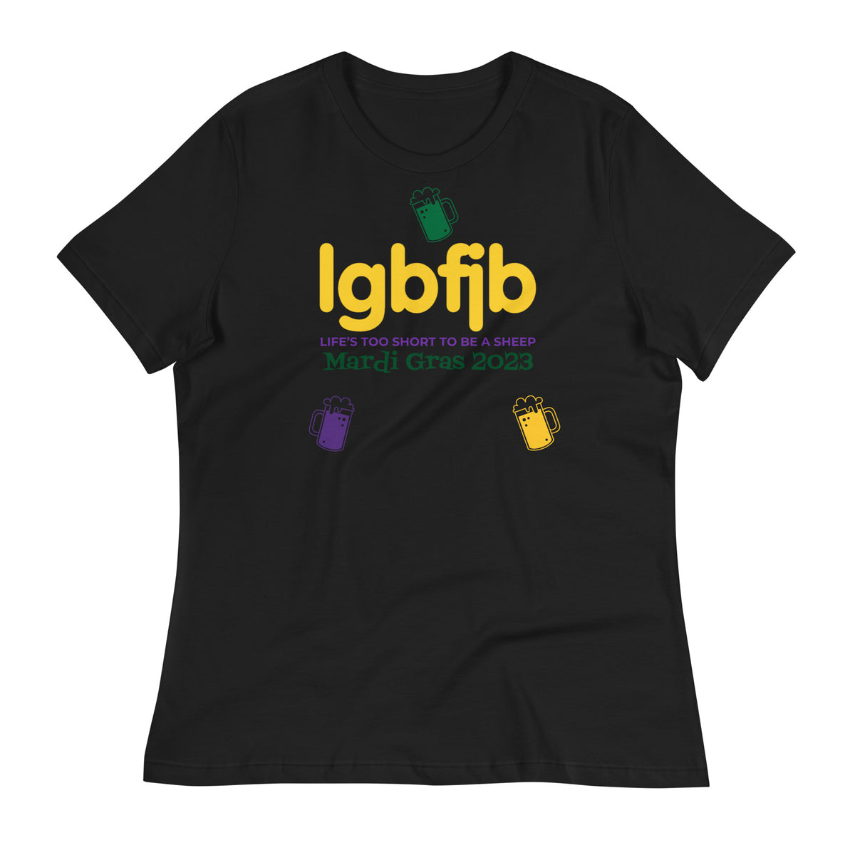 Let's Go B.... F*JB Mardi Gras 2023 LC Women's Relaxed T-Shirt