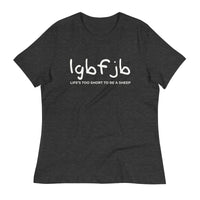 Load image into Gallery viewer, Let&#39;s Go B.... F*JB Kid Script Blanco Women&#39;s Relaxed T-Shirt
