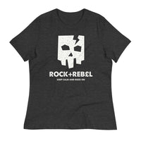 Load image into Gallery viewer, Rock+Reb£llion Cracked Mask Blanco Women&#39;s Relaxed T-Shirt
