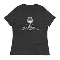 Load image into Gallery viewer, Rock+Reb£llion Retro Mic Blanco Women&#39;s Relaxed T-Shirt
