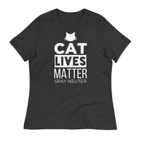 Load image into Gallery viewer, Cat Lives Matter Blanco Women&#39;s Relaxed T-Shirt
