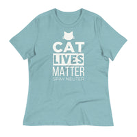 Load image into Gallery viewer, Cat Lives Matter Blanco Women&#39;s Relaxed T-Shirt
