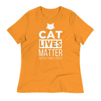 Load image into Gallery viewer, Cat Lives Matter Blanco Women&#39;s Relaxed T-Shirt
