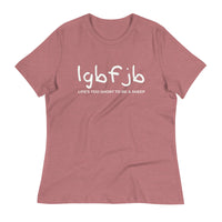 Load image into Gallery viewer, Let&#39;s Go B.... F*JB Kid Script Blanco Women&#39;s Relaxed T-Shirt
