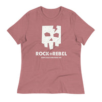 Load image into Gallery viewer, Rock+Reb£llion Cracked Mask Blanco Women&#39;s Relaxed T-Shirt
