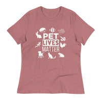 Load image into Gallery viewer, Pet Lives Matter Blanco Women&#39;s Relaxed T-Shirt
