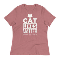 Load image into Gallery viewer, Cat Lives Matter Blanco Women&#39;s Relaxed T-Shirt
