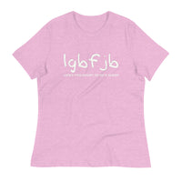Load image into Gallery viewer, Let&#39;s Go B.... F*JB Kid Script Blanco Women&#39;s Relaxed T-Shirt
