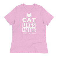 Load image into Gallery viewer, Cat Lives Matter Blanco Women&#39;s Relaxed T-Shirt
