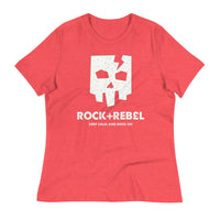 Load image into Gallery viewer, Rock+Reb£llion Cracked Mask Blanco Women&#39;s Relaxed T-Shirt
