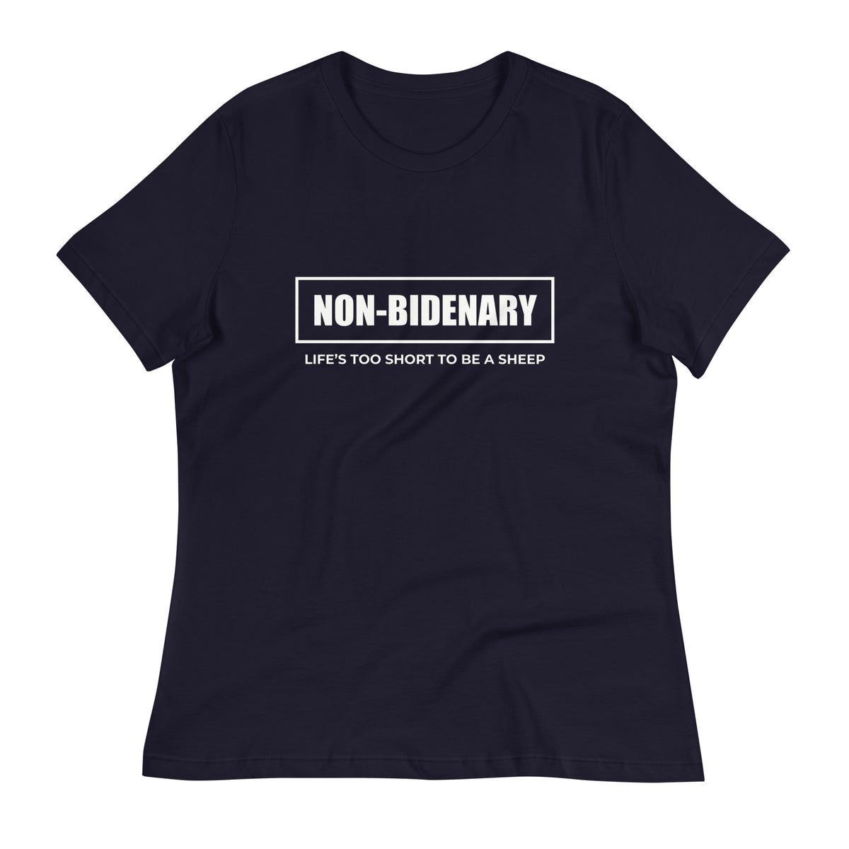 Non-Bidenary Blanco Women's Relaxed T-Shirt