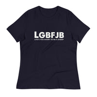 Load image into Gallery viewer, Let&#39;s Go B.... F*JB ALOT Blanco Women&#39;s Relaxed T-Shirt
