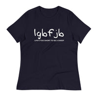Load image into Gallery viewer, Let&#39;s Go B.... F*JB Kid Script Blanco Women&#39;s Relaxed T-Shirt
