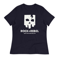 Load image into Gallery viewer, Rock+Reb£llion Cracked Mask Blanco Women&#39;s Relaxed T-Shirt
