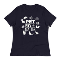 Load image into Gallery viewer, Pet Lives Matter Blanco Women&#39;s Relaxed T-Shirt
