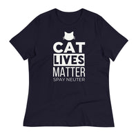 Load image into Gallery viewer, Cat Lives Matter Blanco Women&#39;s Relaxed T-Shirt
