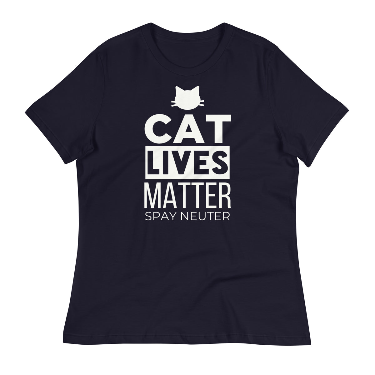 Cat Lives Matter Blanco Women's Relaxed T-Shirt