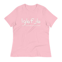 Load image into Gallery viewer, Let&#39;s Go B.... F*JB Kid Script Blanco Women&#39;s Relaxed T-Shirt
