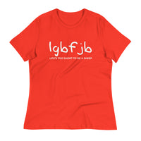 Load image into Gallery viewer, Let&#39;s Go B.... F*JB Kid Script Blanco Women&#39;s Relaxed T-Shirt
