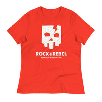 Load image into Gallery viewer, Rock+Reb£llion Cracked Mask Blanco Women&#39;s Relaxed T-Shirt
