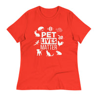 Load image into Gallery viewer, Pet Lives Matter Blanco Women&#39;s Relaxed T-Shirt
