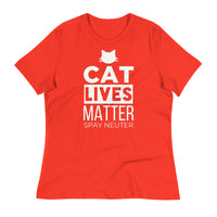Load image into Gallery viewer, Cat Lives Matter Blanco Women&#39;s Relaxed T-Shirt

