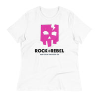 Load image into Gallery viewer, Rock+Reb£llion Cracked Mask Fucsia Women&#39;s Relaxed T-Shirt
