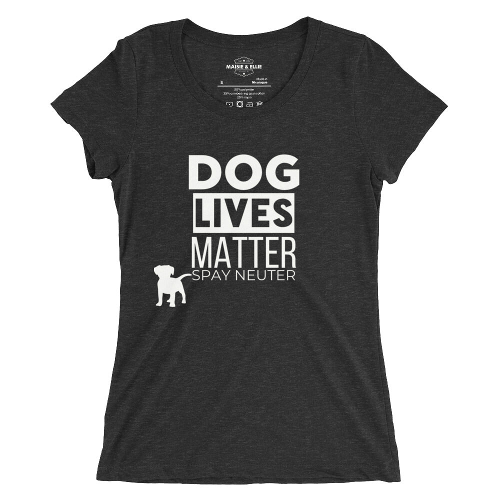 Dog Lives Matter Blanco Women's Tri-Blend Slim Fit T-Shirt