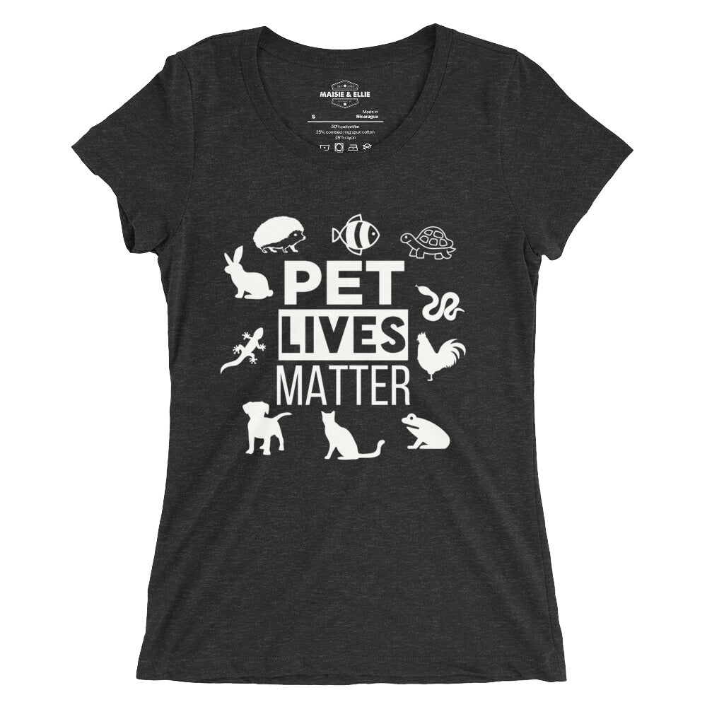 Pet Lives Matter Blanco Women's Tri-Blend Slim Fit T-Shirt