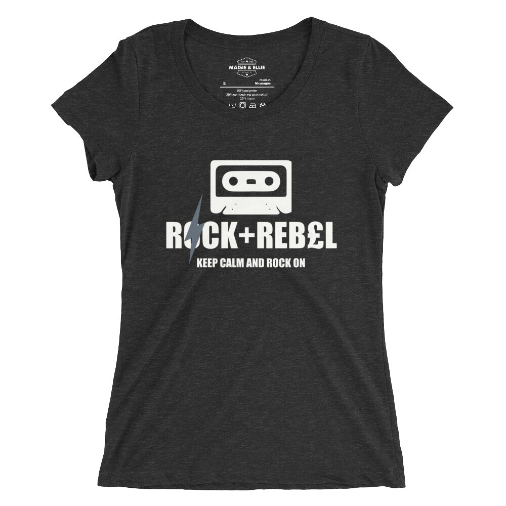 Rock+Reb£llion Cassette A-Side Women's Tri-Blend Slim Fit T-Shirt