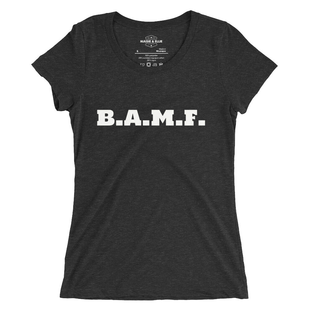 Bad A** M'Fer Blanco Women's Tri-Blend Slim Fit T-Shirt