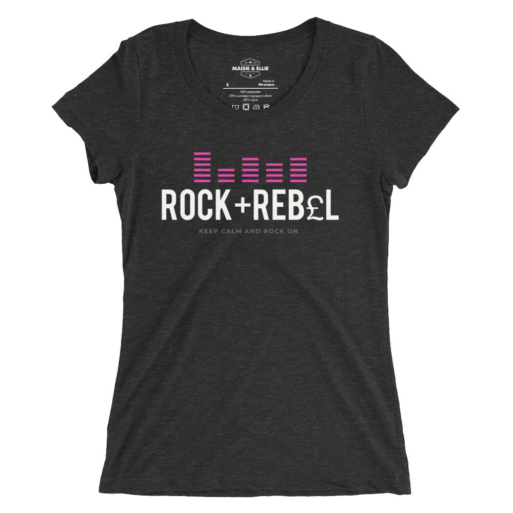 Rock+Reb£llion EQ Fucsia Women's Tri-Blend Slim Fit T-Shirt